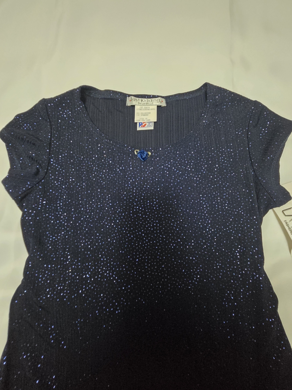 NWT Just Kidding by La Belle Vintage Sparkle Dress Girls Size 14 - Picture 6 of 9